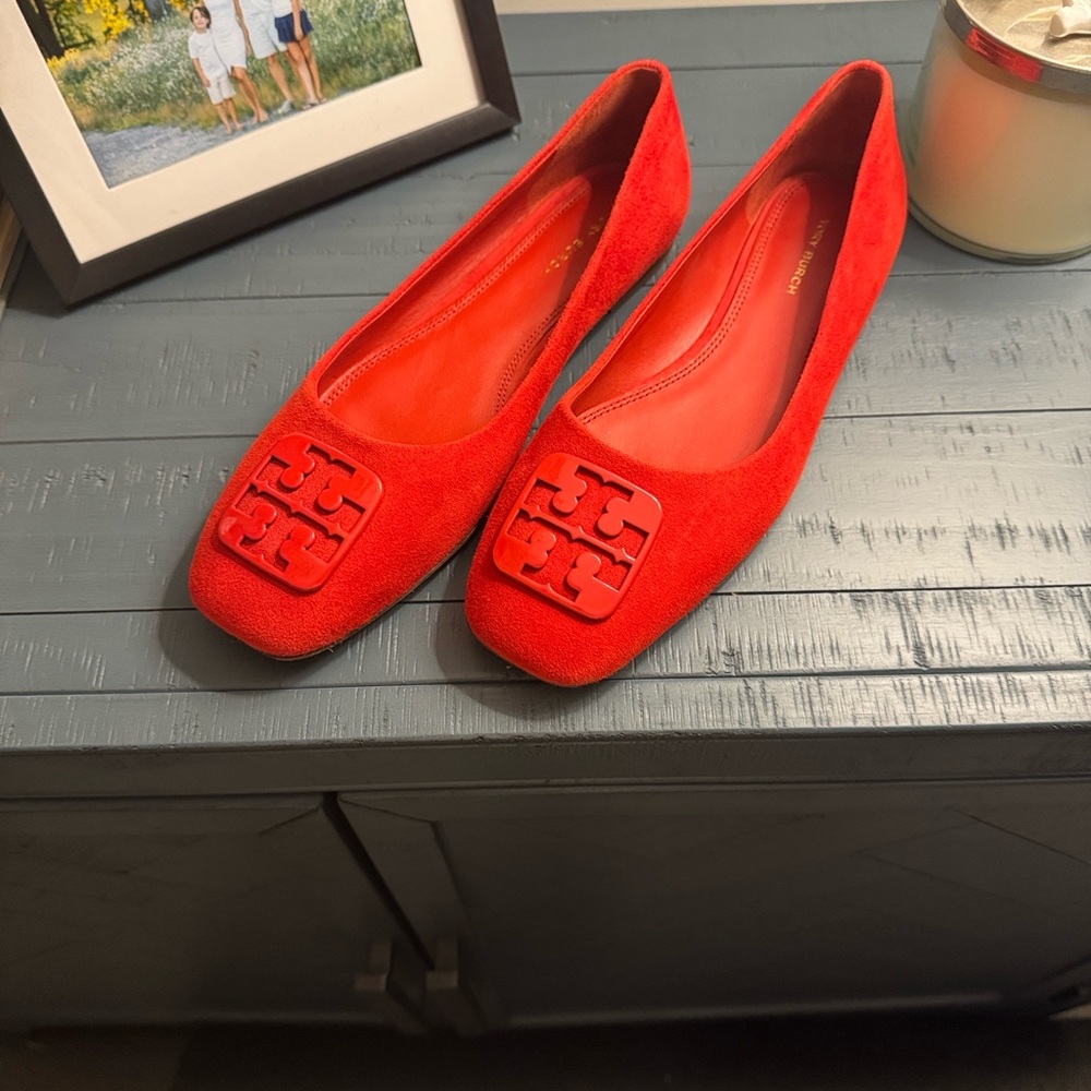 Tory Burch Vibrant Red Flats